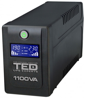 UPS 1100VA/600W LCD Line Interactive AVR 4 schuko USB Management TED Electric TED001573