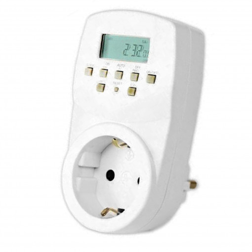 Arcas Germania priza programabila cu afisaj digital si 8 butoane push programare putere maxima 1800W cod TS-ED201 94750001
