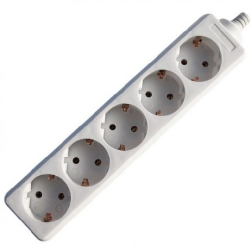 Priza pe fir 5 posturi schuko SPN2205