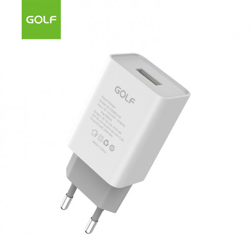 Alimentator (Incarcator) de la retea (230V) la 1 x QC USB 3A Fast Charge Alb GF-U206PRO 20W blister Golf - PM1