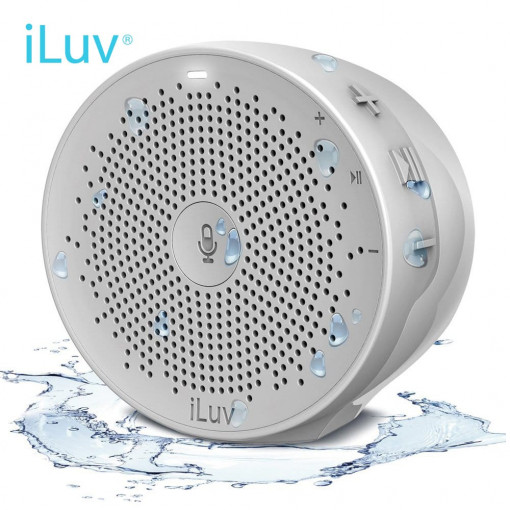 Boxa portabila de dus iLuv Aud Click Shower, Microfon incorporat, Rezistenta la apa, Hands-free, Wifi, Bluetooth, Compatibil cu Amazon Alexa