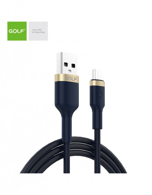Cablu USB la micro USB Golf Data Sync Metal Braided 3A ALBASTRU GC-71m