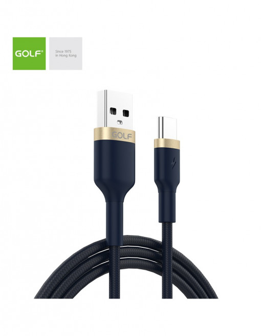 Cablu USB la USB tip C Golf Data Sync Metal Braided 3A ALBASTRU GC-71t