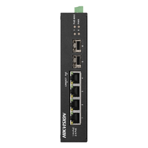 Switch 4 porturi Gigabit PoE'2 porturi uplink SFP - HIKVISION DS-3T0506HP-E-HS