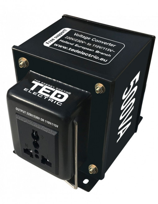 Transformator 230-220V la 110-115V 500VA/500W reversibil TED003676