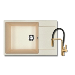 SET Ulgran U602 Bež Granitna Sudopera sa Andra Gold Black Slavinom