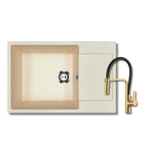 SET Ulgran U602 Bež Granitna Sudopera sa Andra Gold Black Slavinom