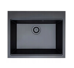 Crna Granitna sudopera Valterra NIKO 570 – sa besplatnim crnim sifonom , 57x50 cm