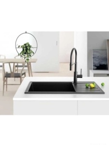 Granitna sudopera Valterra Torino crna 650x500 mm - Img 2