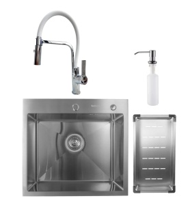 Set: Čelična inox sudopera 55x50cm + tuš slavina ANDRA inox