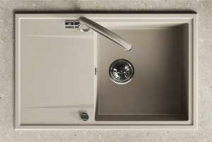 Valterra NIKO 780 set – bež granitna sudopera 780x500 mm sa bež lučnom slavinom - Img 4