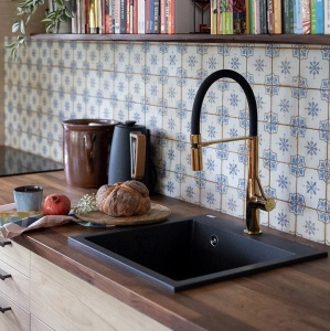 Granitna sudopera Valterra NIKO 490 u Crnoj boji 49x49 cm - Img 3