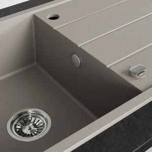 Set Granitna sudopera Valterra LYON u bež boji sa lučnom slavinom 780x480 mm - Img 2