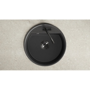Okrugla Granitna sudopera Valterra Mina, fi510mm– Ultra crne boje - Img 3
