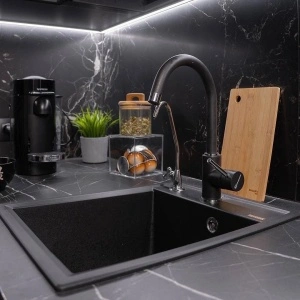 Granitna sudopera Florentina Lipsi 460 – u crnoj mat boji - Img 2
