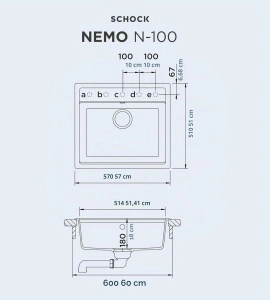 Granitna Sudopera SCHOCK NEMO N-100 u crnoj boji dimenzije 57×51 cm - Img 5
