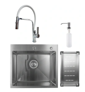 Set: Čelična inox sudopera 55x50cm + tuš slavina Sandonna ANDRA inox
