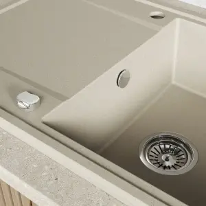 Valterra NIKO 780 set – bež granitna sudopera 780x500 mm sa bež lučnom slavinom - Img 2