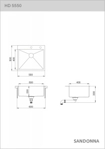 SET: Inox zlatna sudopera + Sandonna ANDRA GOLD SLAVINA - Img 2