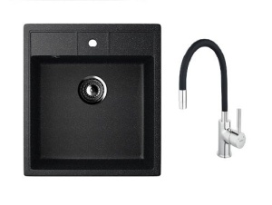 Set: Granitna sudopera Ulgran U406 + Flexy slavina sa 2 cevi + Sifon i dostava GRATIS