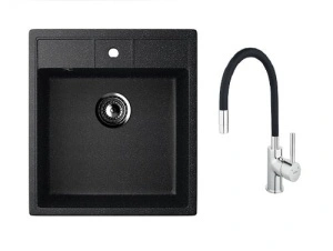 Set: Granitna sudopera Ulgran U406 + Flexy slavina sa 2 cevi + Sifon i dostava GRATIS