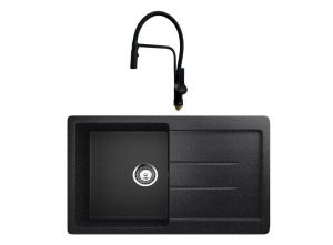 Set: Granitna sudopera Ulgran U507 + slavina SanDonna Andra Total Black