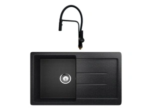 Set: Granitna sudopera Ulgran U507 + slavina SanDonna Andra Total Black