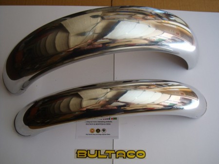 BULTACO SHERPA FENDERS SET FRONT AND REAR ALUMINIUM FENDERS BULTACO NEW BULTACO SHERPA MUDGUARDS - Img 2