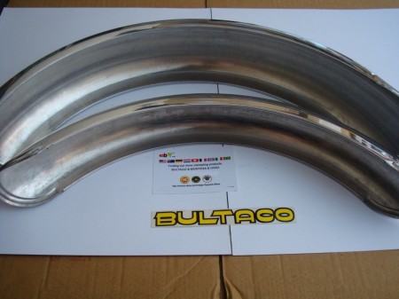 BULTACO SHERPA FENDERS SET FRONT AND REAR ALUMINIUM FENDERS BULTACO NEW BULTACO SHERPA MUDGUARDS - Img 3