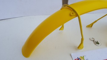 FRONT FENDER OSSA GRIPPER + SUPPORTS NEW OSSA TR 80 FRONT FENDER+ BRACKETS OSSA YELLOW MUDGUARD - Img 2