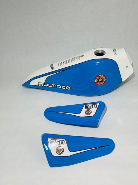 BULTACO SHERPA 199B NEW KIT GASTANK AND SIDE PANELS SHERPA 199 B BODY KIT NEW