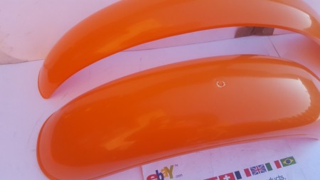 OSSA TR80 FENDERS FRONT &amp; REAR NEW OSSA TR 80 FENDERS FRONT FENDER OSSA ORANGE MUDGUARDS OSSA 250 MUDGUARDS OSSA TRIAL 250 FENDERS ORANGE - Img 5