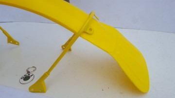 FRONT FENDER OSSA GRIPPER + SUPPORTS NEW OSSA TR 80 FRONT FENDER+ BRACKETS OSSA YELLOW MUDGUARD - Img 3
