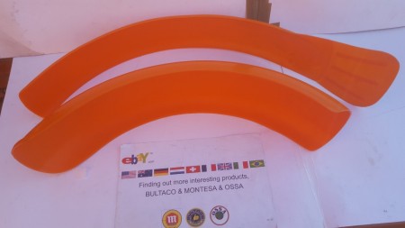 OSSA TR80 FENDERS FRONT &amp; REAR NEW OSSA TR 80 FENDERS FRONT FENDER OSSA ORANGE MUDGUARDS OSSA 250 MUDGUARDS OSSA TRIAL 250 FENDERS ORANGE - Img 7