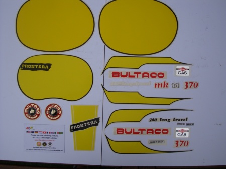BULTACO FRONTERA MK11 DECALS COMPLET SET DECALS BULTACO FRONTERA MK11