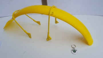 FRONT FENDER OSSA GRIPPER + SUPPORTS NEW OSSA TR 80 FRONT FENDER+ BRACKETS OSSA YELLOW MUDGUARD - Img 6