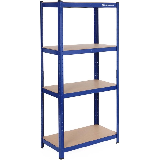 SONGMICS Raft cadru metalic modular pentru depozitare, 4 polite, 160x80x40cm, sarcina 520 kg, albastru