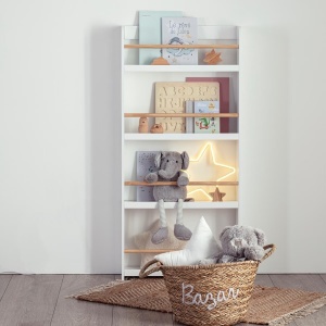 Biblioteca copii Atmosphera Classic, 4 rafturi, MDF si lemn de pin, 55x112 cm, alb - Img 2