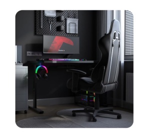 Birou De Gaming, Huzaro Hero 2.6, Mousepad inclus, Inaltime reglabila, Negru - Img 4