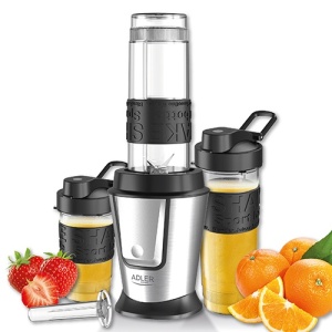 Blender Adler AD 4081, 800 W, 2 pahare, funcție ice crush, corp inox