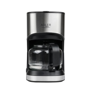 Cafetiera, Adler, Sticla/Inox, 550W, Recipient de 0.7l, Negru/Argintiu - Img 1