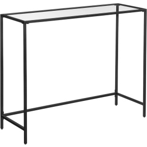 Consola cu blat din sticla securizata, Vasagle, 100 × 35 × 80 cm, negru