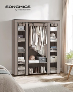 Dulap textil portabil Songmics, 150x45x175 cm, maro - Img 5