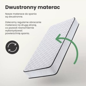 Saltea cu arcuri AKORD cu husă de protecție 90x200 cm, 24 cm înălțime, alb - Img 6