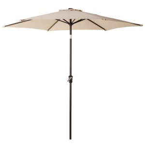 Umbrela terasa gradina, Sersimo Santorini, cu manivela si inclinare, rotunda 270cm, crem - Img 1