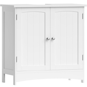 VASAGLE Dulap baie baza lavoar, cu 2 usi, 2 rafturi, alb 60x60x30 cm, alb - Img 1