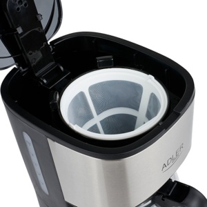 Cafetiera, Adler, Sticla/Inox, 550W, Recipient de 0.7l, Negru/Argintiu - Img 2