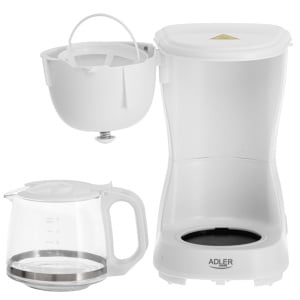 Cafetiera cu filtru Adler, 600 W, AD4381W, functie blocare picurare, filtru detasabil, alb - Img 6