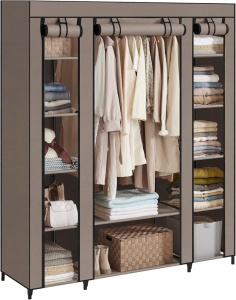 Dulap textil portabil Songmics, 150x45x175 cm, maro