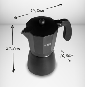 Espressor moka, Adler AD 4429, 9 cesti, 520 ml, aluminiu, maner termic - Img 3